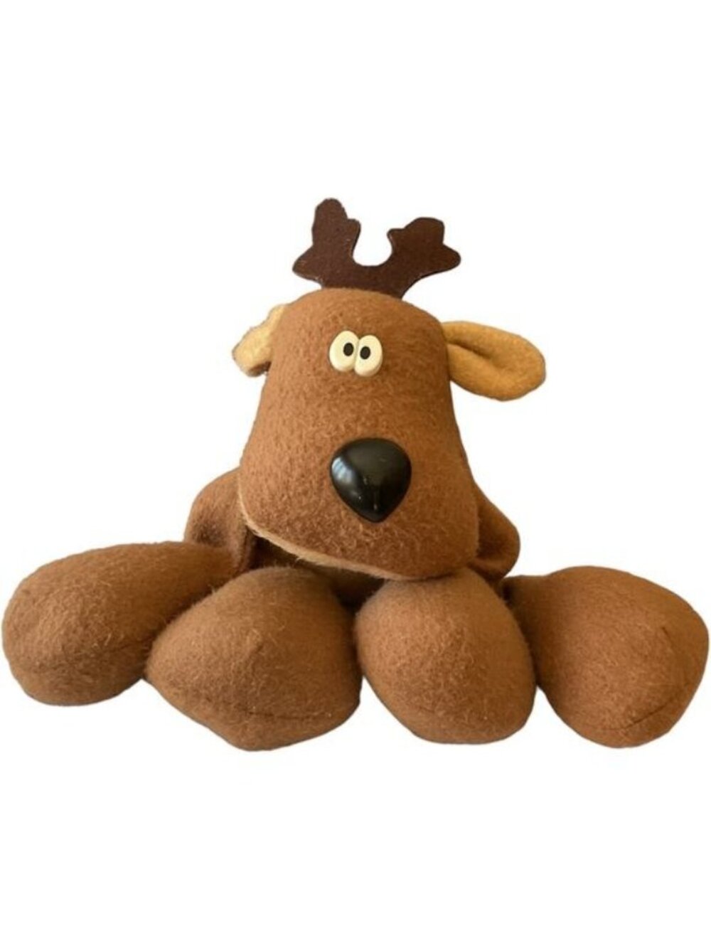 Vtg 80s Hallmark Rodney Reindeer Plush Floppy Bean Bag Toy Retro Christmas 10”